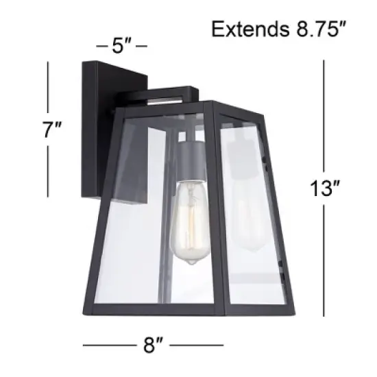 John Timberland Arrington Modern Outdoor Wall Light Fixture Mystic Black 13" Clear Glass for Post Exterior Barn Deck House Porch Yard Posts Patio Home image {7}
