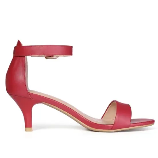 Allegra K Women's Ankle Strap Kitten Sandals image {5}