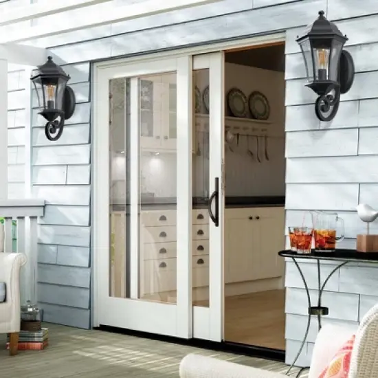 Wooakway Vintage 2PCS 20"H Outdoor Wall Lantern Elegant Black Metal Sconce for Porch Patio Garden Walkway Courtyard Patio Garage Bulb Not Included image {4}