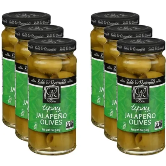 Sable & Rosenfeld Tipsy Jalapeno Olives - Case of 6 - 5 oz image {2}