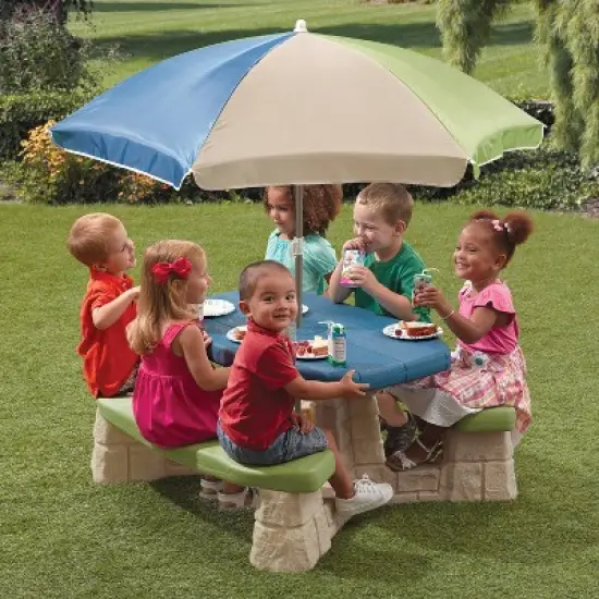 Step2 Octagon Picnic Table with Umbrella image {1}