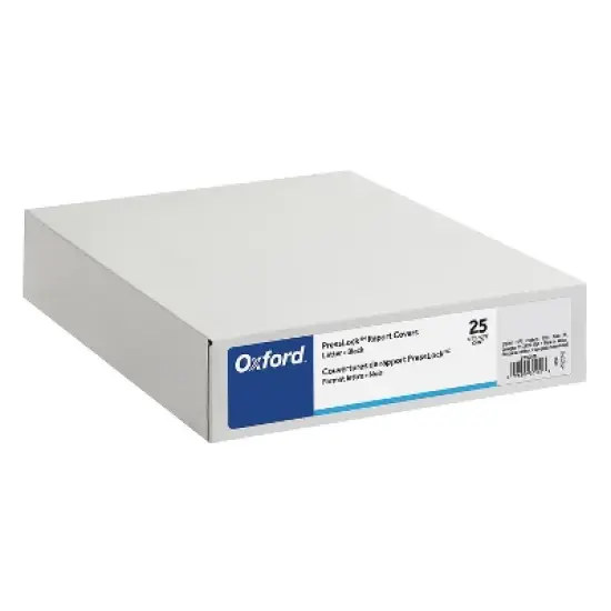 Oxford Paper Report Cover Large 2 Prong Fastener Letter 3" Capacity Black 25/Box 5730105 image {4}