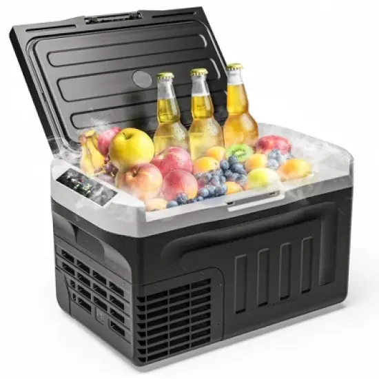 Simzlife 22/32 Qt Car Refrigerator,  12/24V AC DC, Portable Fridge, Fast Cooling & Enery Saving,－7℉~77℉, Quiet, ETL, for RV/Camping/Dorm/Party, Black image {9}