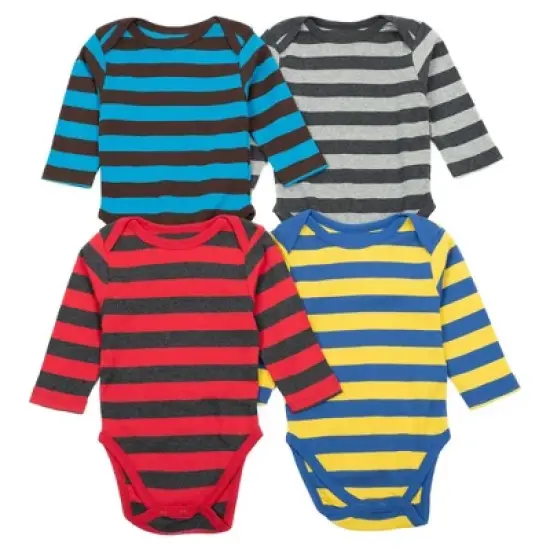 Leveret Baby Four Pack Cotton Undershirt Bodysuit image {7}