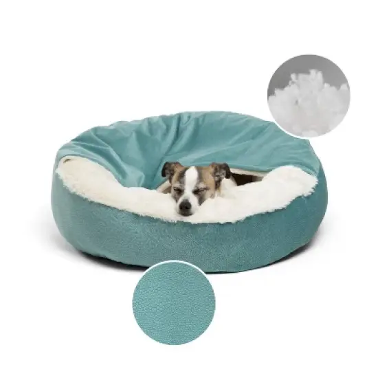 Best Friends by Sheri Cozy Cuddler Ilan Tidepool Dog Bed - 24"x24" - Aqua Blue image {1}