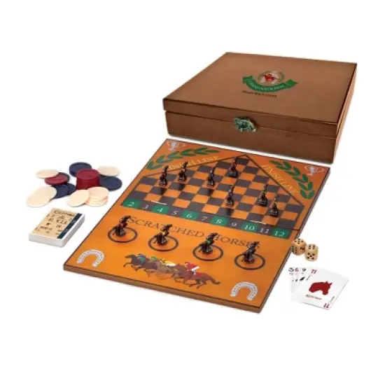 WE Games Grand National Horse Race Game in a Wooden Box image {1}