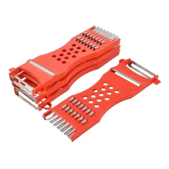 Unique Bargains Plastic Frame Vegetable Fruit Slicer Peeler Shredder Red 4 Pcs image {4}