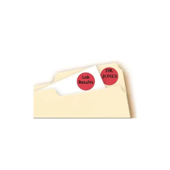 Avery Printable Removable Color-Coding Labels 3/4" dia Red 1008/Pack 05466 image {2}