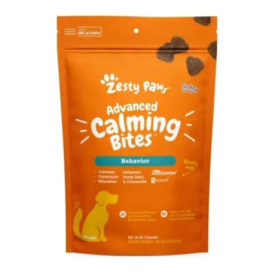 Zesty Paws Advanced Behavior Calming Soft Chews for Dogs - Turkey Flavor - 60ct image {7}