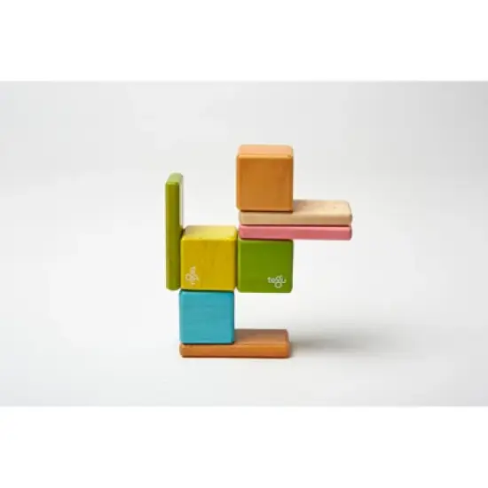 Tegu Magnetic Wooden Blocks, 8-Piece Pocket Pouch, Tints image {4}