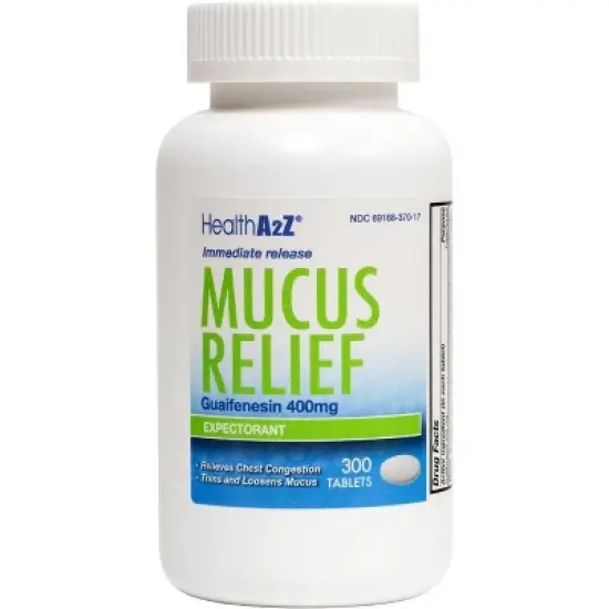 HealthA2Z &ndash; Guaifenesin 400 mg Mucus Relief Expectorant (Does not contain Benzene - 300 Tablets) image {6}