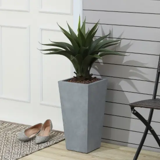 LuxenHome Square Tapered 18.5" H House Planters, Indoor & Outdoor White image {11}