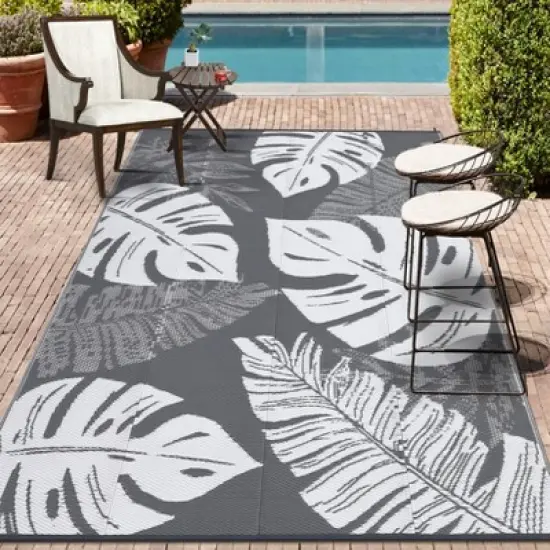Waterproof Outdoor Rug &ndash; Reversible Plastic Mat for RV, Patio, Deck, Beach, Picnic, Camping, Backyard image {2}