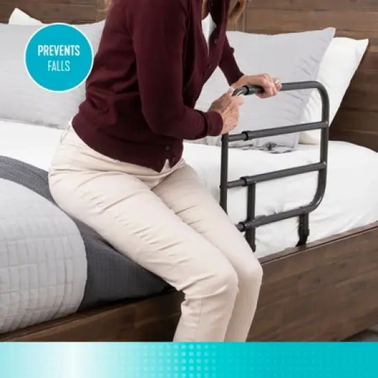 Able Life Bedside Extend-A-Rail, Adjustable Safety Guard Rail for Seniors, Black image {2}