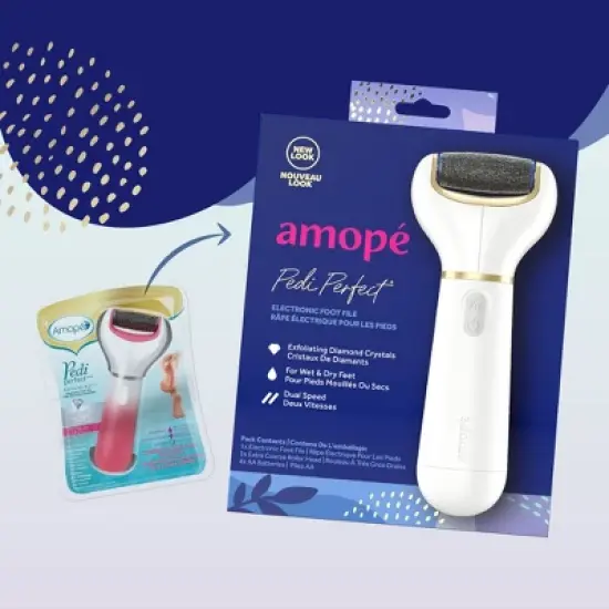 Amop&eacute; Pedi Perfect Foot File with Diamond Crystals for Feet, Removes Hard and Dead Skin - 1ct image {1}