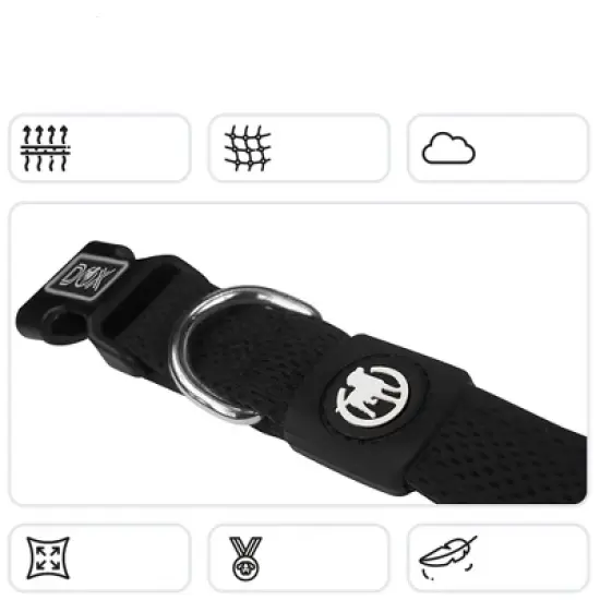 DDOXX Airmesh Dog Collar - Black - Medium image {1}