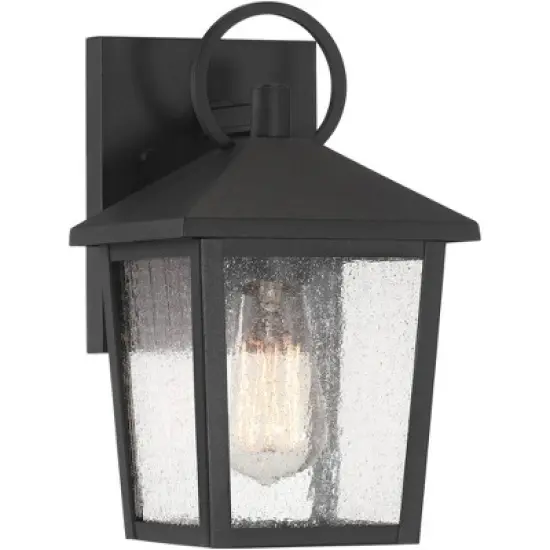 John Timberland Westmont 10 1/2" High Modern Outdoor Wall Light Fixture Mount Porch House Exterior Weatherproof Sand Black Aluminum Seeded Glass Shade image {9}