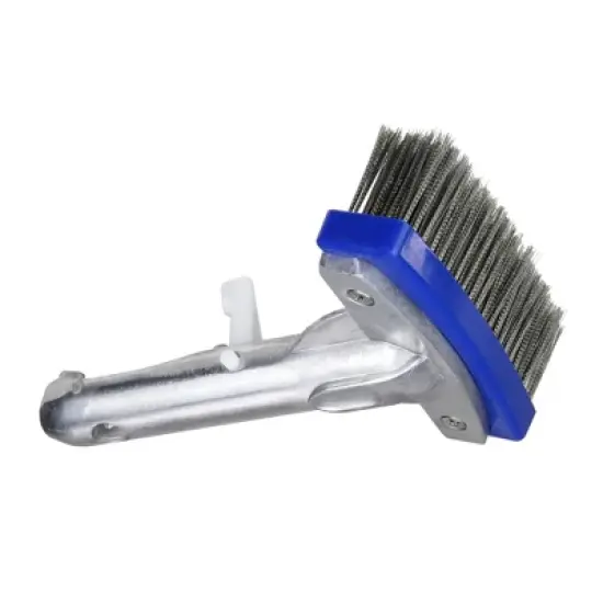 Northlight Stainless Steel Algae Swimming Pool Brush with Aluminum Handle Connector 5.5" - Blue/Gray image {2}