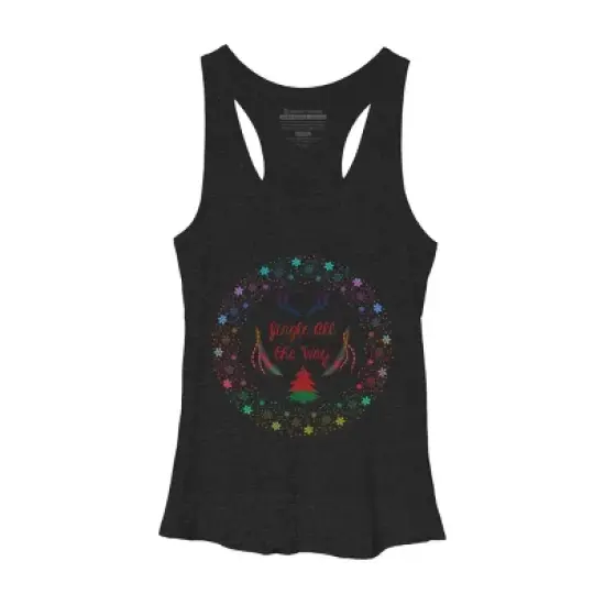 Women's Design By Humans Christmas Jingle All The Way Snowflake Circle By famenxt Racerback Tank Top image {3}
