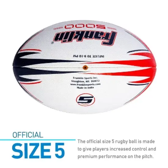 Franklin Sports 5000 Rugby Ball - Navy/Red image {2}