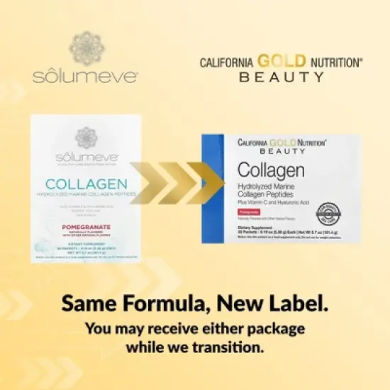 California Gold Nutrition Collagen Peptides Plus Vitamin C & Hyaluronic Acid, Pomegranate, 30 Packets, 0.19 oz (5.38 g) Each image {5}