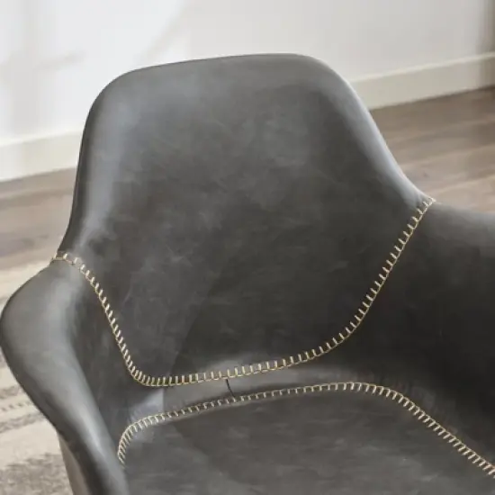 PAGED Ergonomic Office Chair Mid-Century Modern Gaming Chair with Adjustable Height, Back Support for Living Room, Home Office, Black image {1}