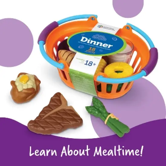 Learning Resouces New Sprouts - Play Dinner Basket, 18 Pieces, Ages 18 mos+ image {1}