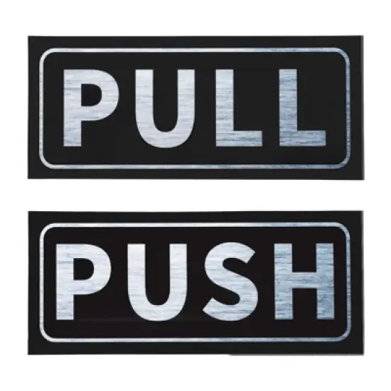 Unique Bargains Self-Adhesive Convenience Stores Push Pull Door Sign 1 Set image {6}