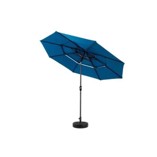 10FT Outdoor Aluminium 3 Tier Polyester Auto Tilt Umbrella,Patio Umbrella With 8 Steel Ribs,Pool Deck Umbrella,Base Not Included-Coolbibila image {5}