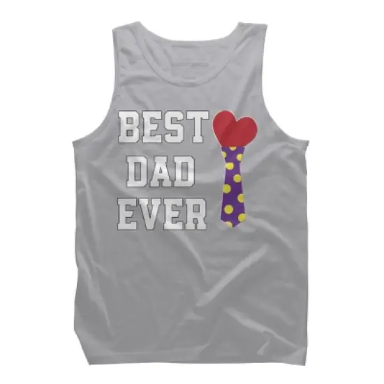 Men's Design By Humans Best Dad Ever Heart Tie By sukhendu12 Tank Top image {7}