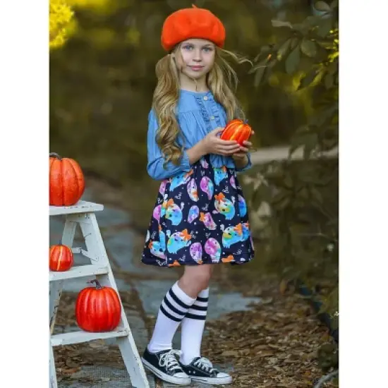 Girls That's The Spirit Chambray Bodice Ghost Dress - Mia Belle Girls image {4}