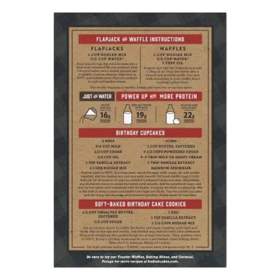 Kodiak Protein-Packed Flapjack & Waffle Mix Birthday Cake - 18oz image {3}