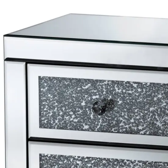 Ralston 3 Drawers Mirrored Nightstand - Baxton Studio image {4}