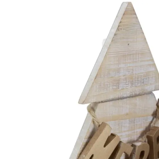 Northlight Wooden Tree "Merry and Bright" Christmas Decoration - 23" - Gold and Red image {3}