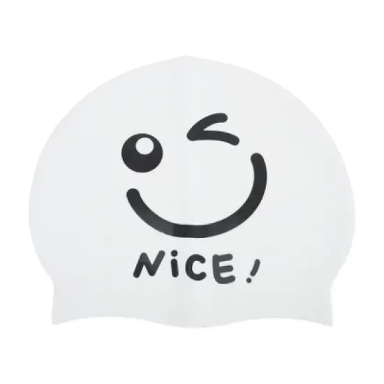 Unique Bargains Silicone Funny Face Swim Cap 1 Pc image {5}