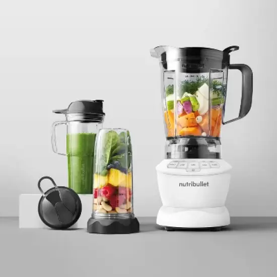 nutribullet Blender Full Size Combo 1200 Watt 640z NBF20500AW - Matte White: Smoothie Blender, 64oz Capacity, 4 Speeds image {7}