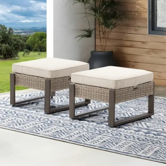 UPTIOT Outdoor Ottoman with Cushion image {1}
