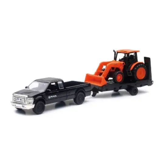 New Ray 1/43 Chevy Pickup, Trailer & Kubota M5-111 Tractor with Loader SS-34213 image {1}