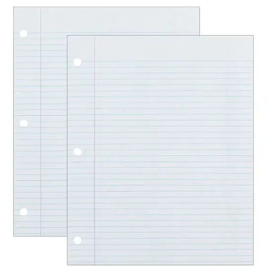 Ecology Recycled Filler Paper, White, 3-Hole Punched, 9/32" Ruled, 500 Sheets Per Pack, 2 Packs image {3}