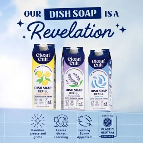 Cleancult Liquid Dish Soap Refill - Fresh Rain - 32 fl oz image {3}