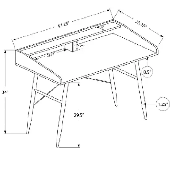 Sapphtopaz Home Office Desks 47.25" Contemporary Computer Desk with Open Storage Shelf and Metal Frame Gaming Desk Office Desk for Home Office image {5}