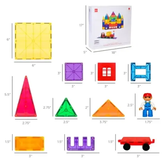 Best Choice Products 265-Piece Kids Magnetic Tiles Set Construction Building Blocks Educational STEM Toy image {6}