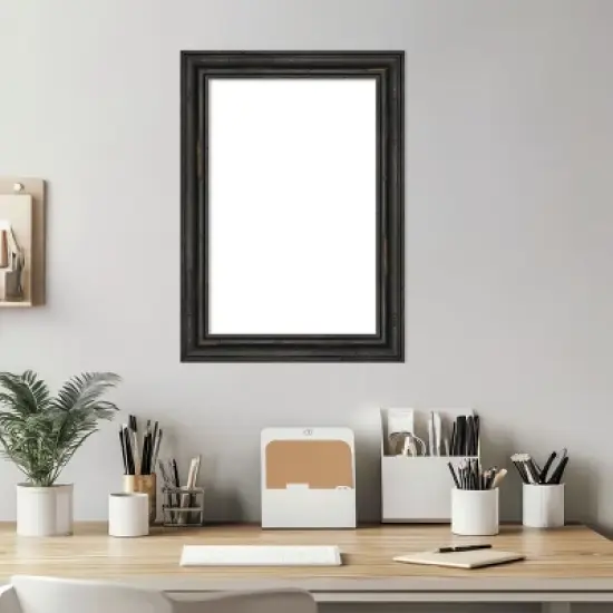 Amanti Art Rustic Pine Black Narrow Framed Dry Erase Magnetic Board image {5}