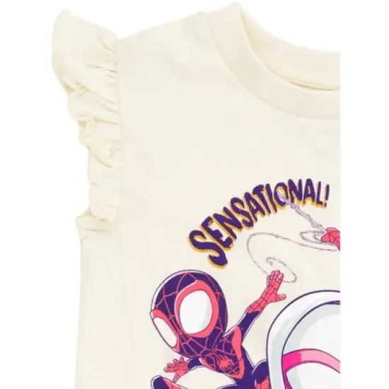 Marvel Spidey and His Amazing Friends Spider-Man Ghost-Spider Girls T-Shirt and Leggings Set Toddler to Little Kid image {6}