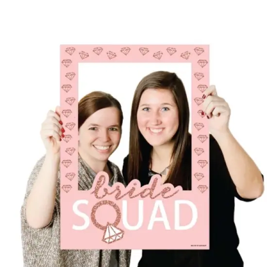 Big Dot of Happiness Bride Squad - Rose Gold Bridal Shower or Bachelorette Party Selfie Photo Booth Picture Frame & Props - Printed on Sturdy Material image {2}