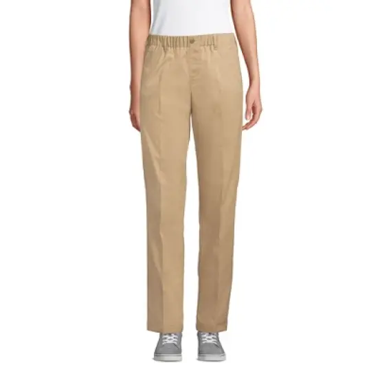 Lands' End Girls Perfect Fit Iron Knee Blend Elastic Waist Chino Pants image {2}