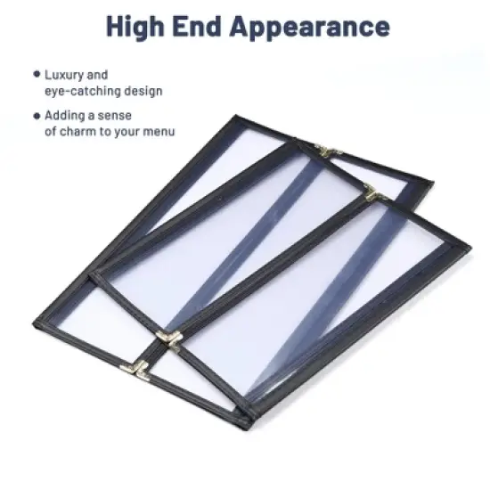 WeChef 30 Pcs Restaurant Menu Covers Gate-view Fold 1 Page 2 View 8.5x11" & 2 Page 4 View 4.25x11" Wine List Bar Cafe image {5}