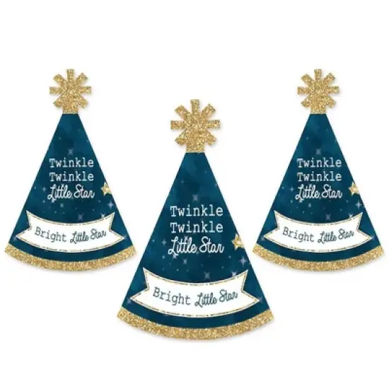Big Dot of Happiness Twinkle Twinkle Little Star - Mini Cone Baby Shower or Birthday Party Hats - Small Little Party Hats - Set of 8 image {5}