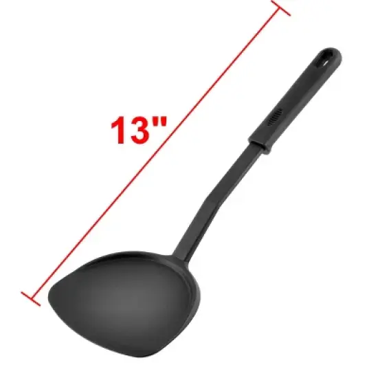 Unique Bargains Cooking Non-stick Hanging Heat Resistant Pancake Turner Spatula Black 1 Pcs image {1}