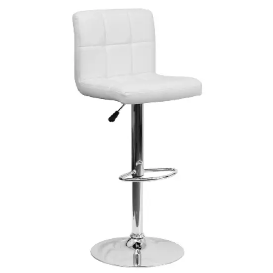 Flash Furniture Contemporary Quilted Vinyl Adjustable Height Barstool with Chrome Base image {14}